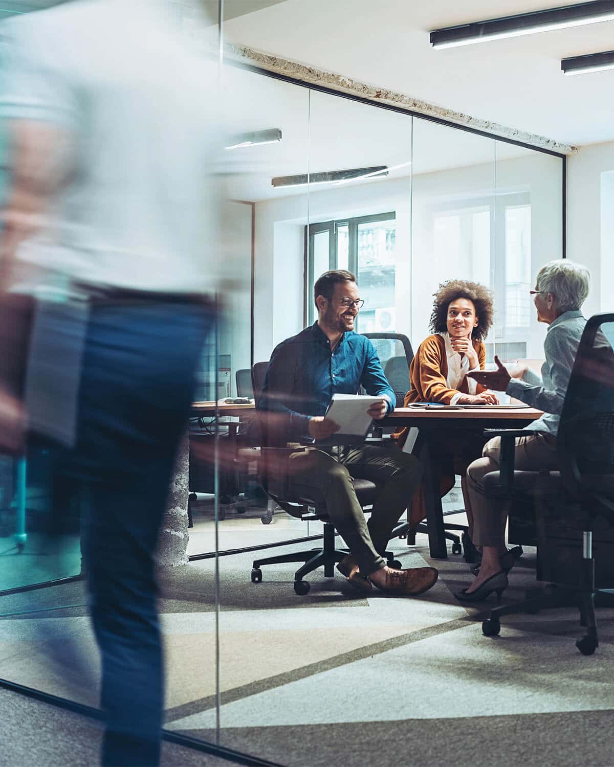 coworkers in conference room